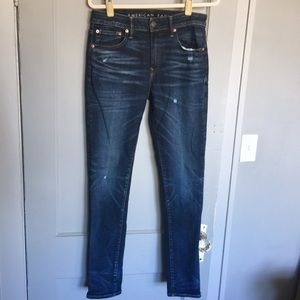 AEO Skinny Dark Wash Blue Jeans – 32 x 34
